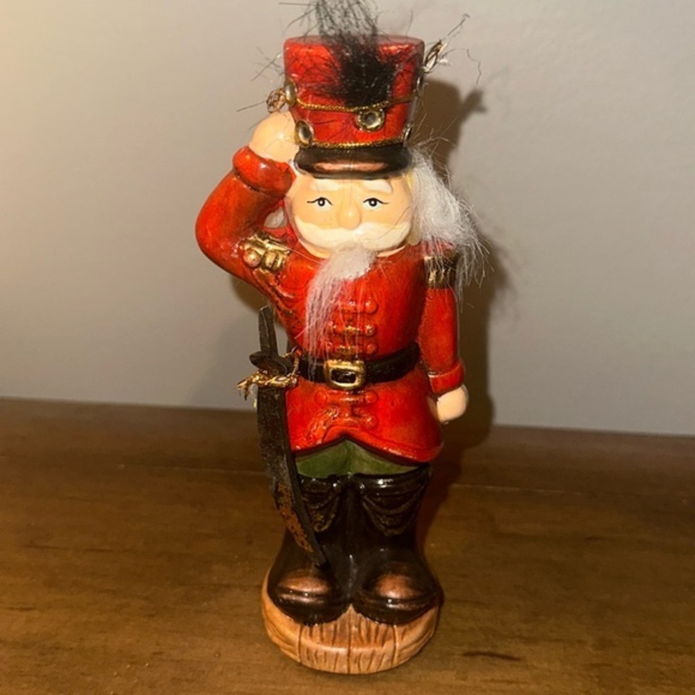 Vintage Faux Terra Cotta Soldier Christmas Nutcracker